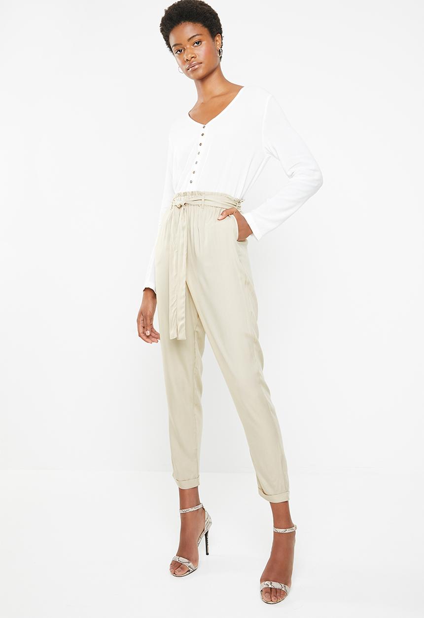 Superbalist - Paperbag straight leg - neutral