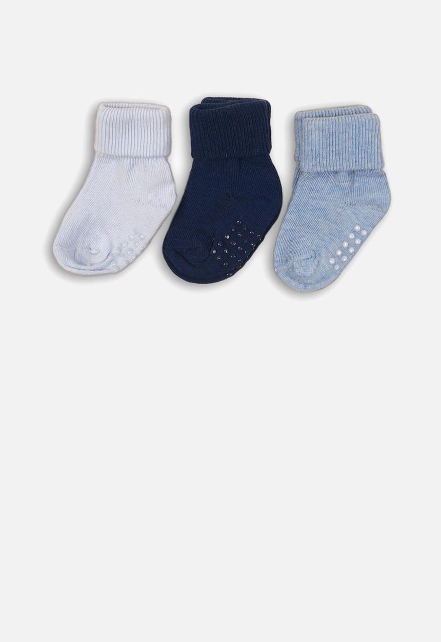MINOTI - 3 Pack turned down ankle socks - blue