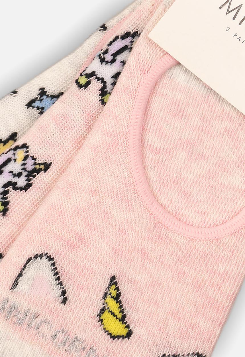 MINOTI - 3 pack pop socks - pink
