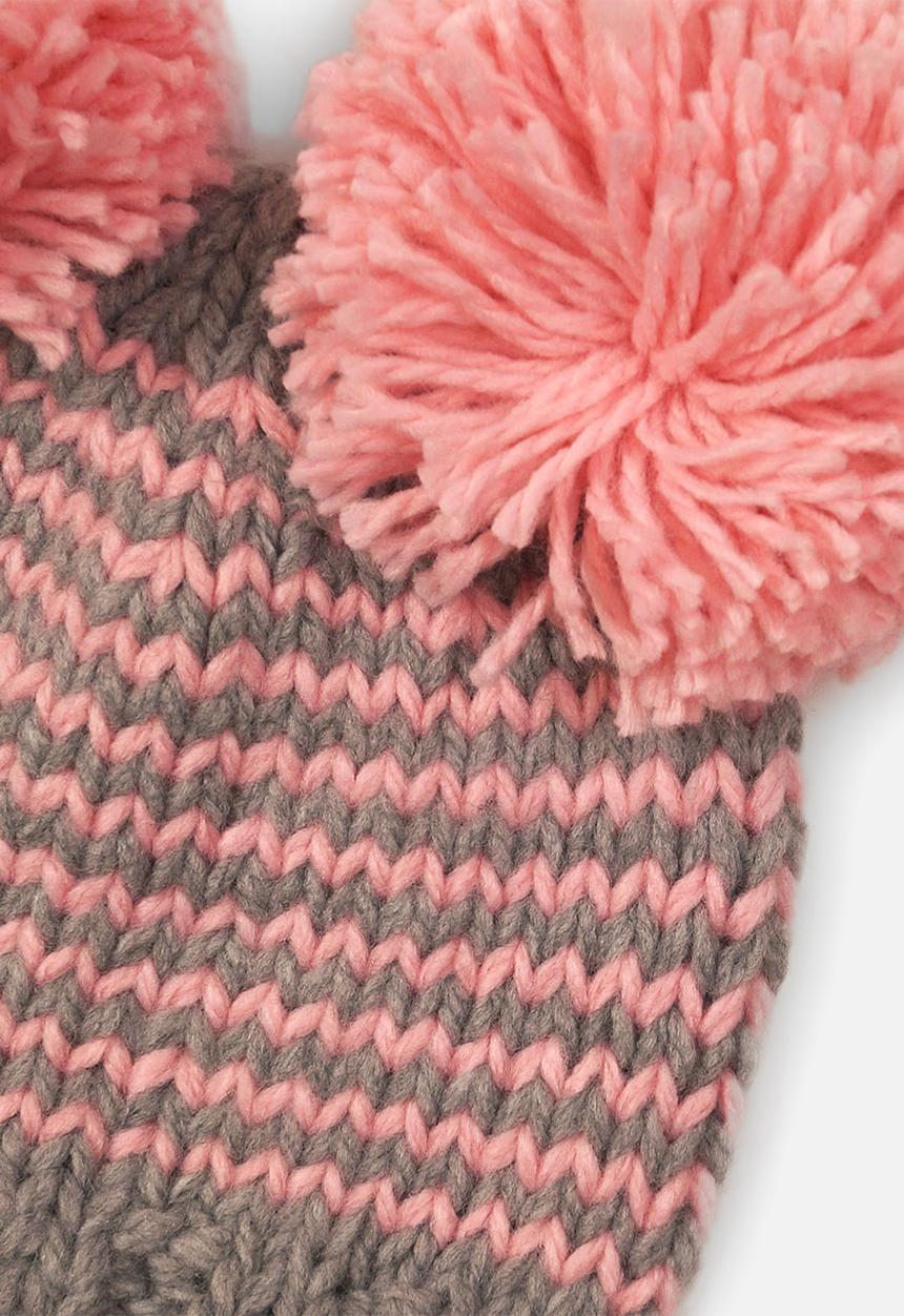 MINOTI - Knitted hat - grey & pink