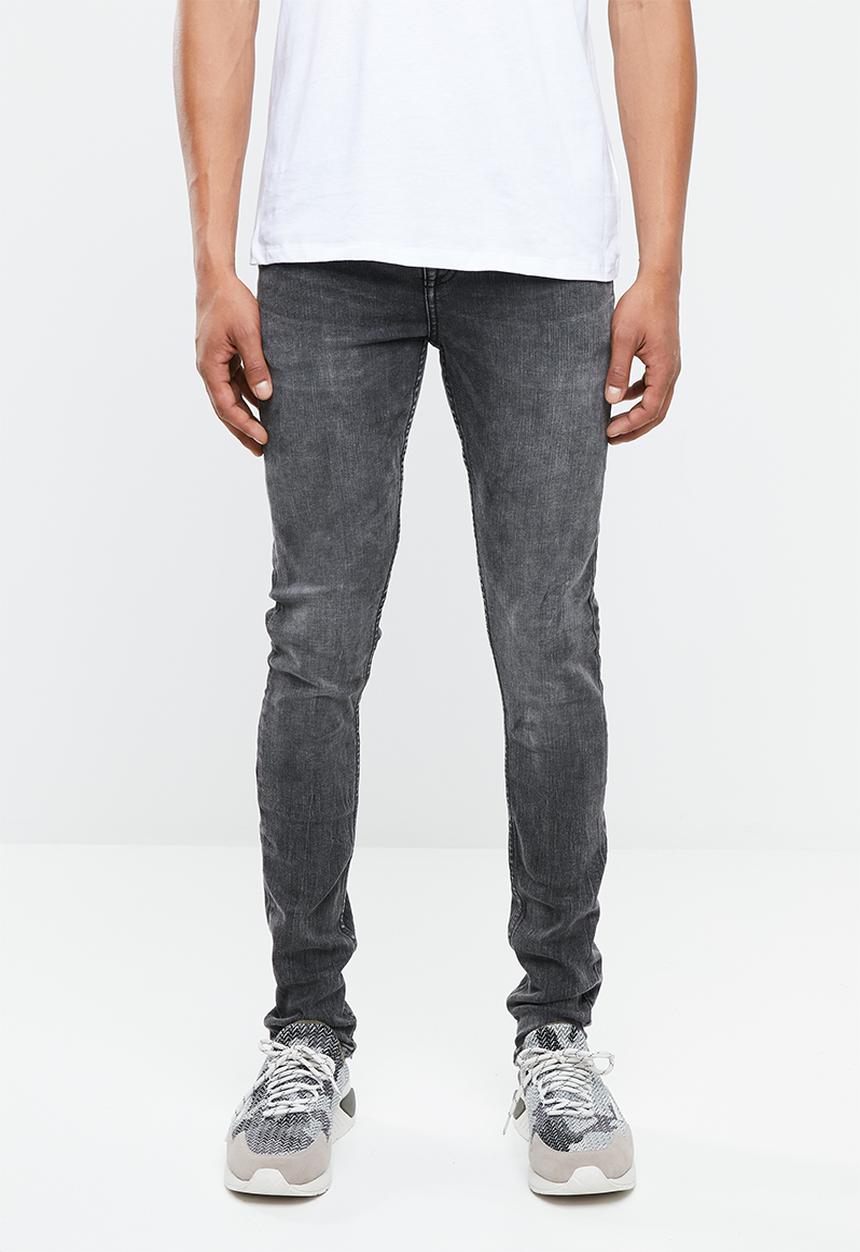 New Look - Dirty wash skinny jean - black