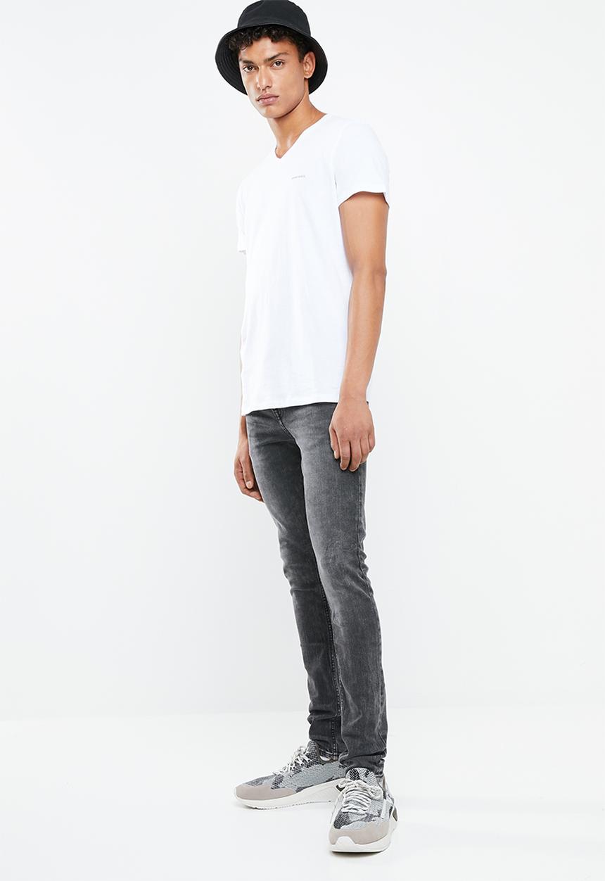 New Look - Dirty wash skinny jean - black