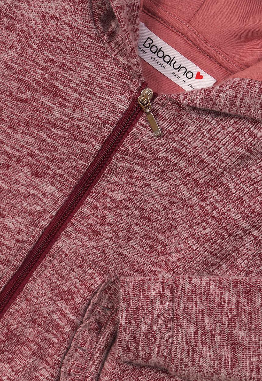 MINOTI - Mixed yarn zip thru top - red