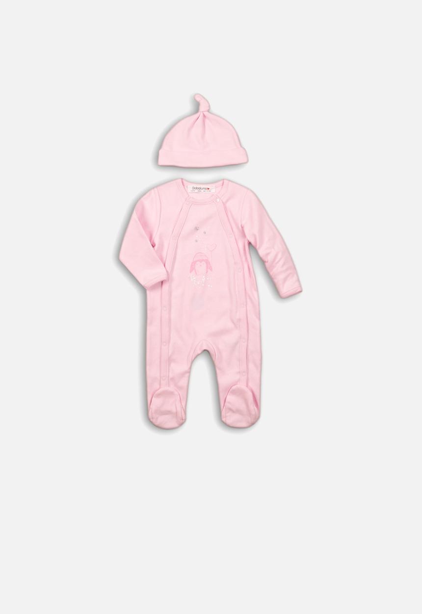 MINOTI - 2 piece sleepsuit & hat set - pink