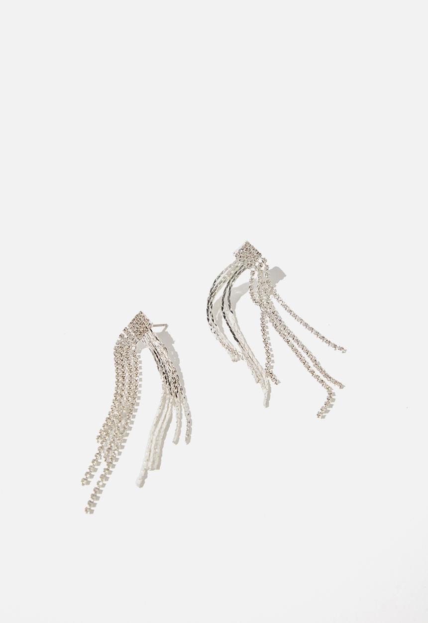Cotton On - Radiant bling & glow bling earring - silver