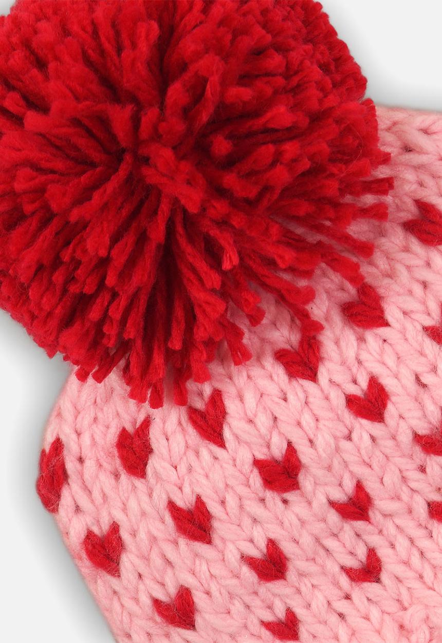 MINOTI - Girls knitted hat - pink & red