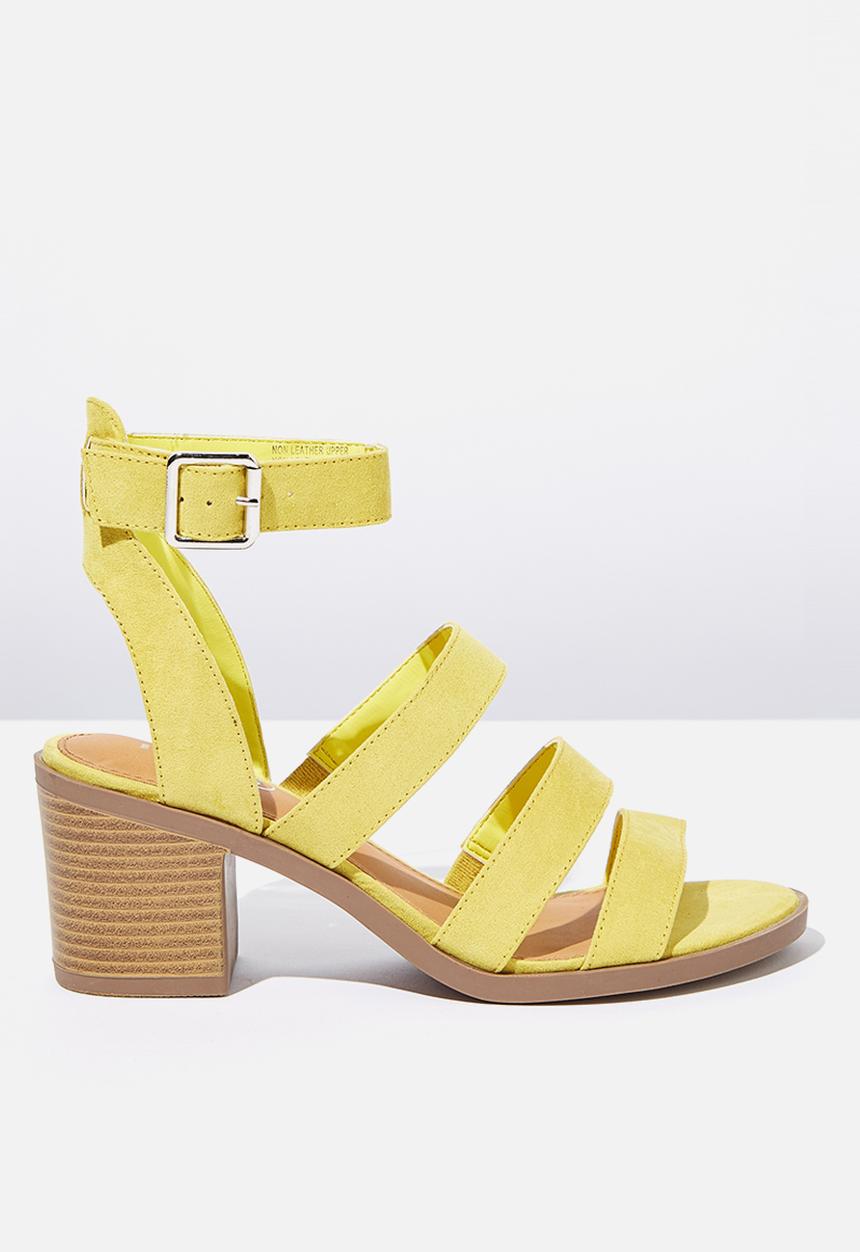 Cotton On - Faux leather stack heel - yellow