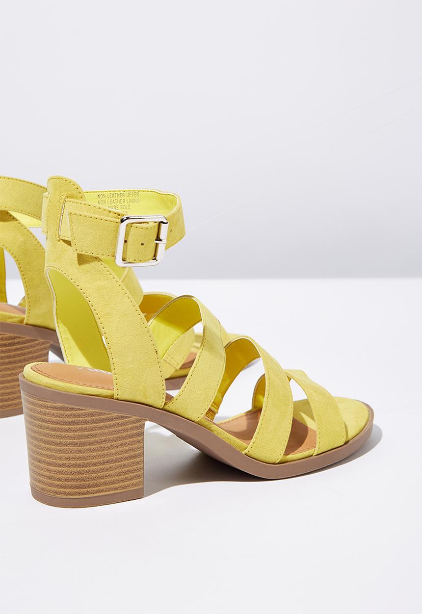 Cotton On - Faux leather stack heel - yellow