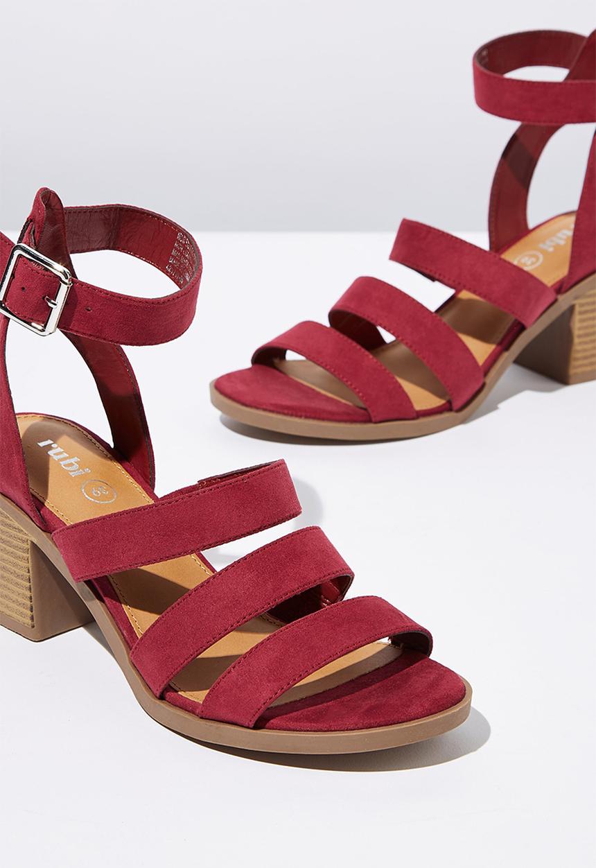 Cotton On - Faux leather stack heel - red