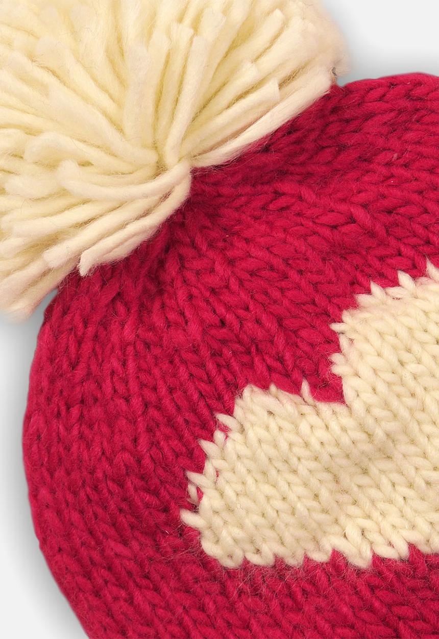 MINOTI - Knitted hat - pink & cream