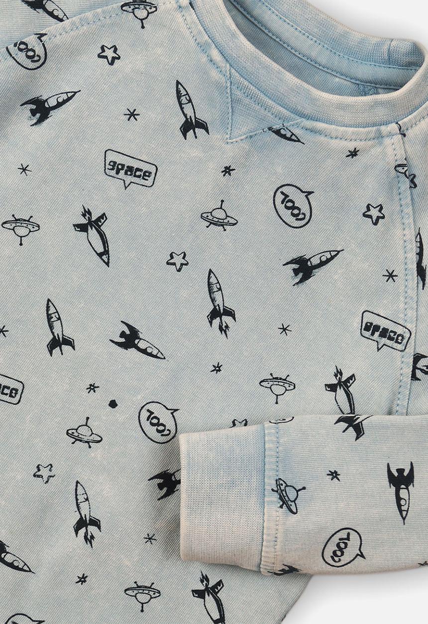 MINOTI - AOP long sleeve top - blue