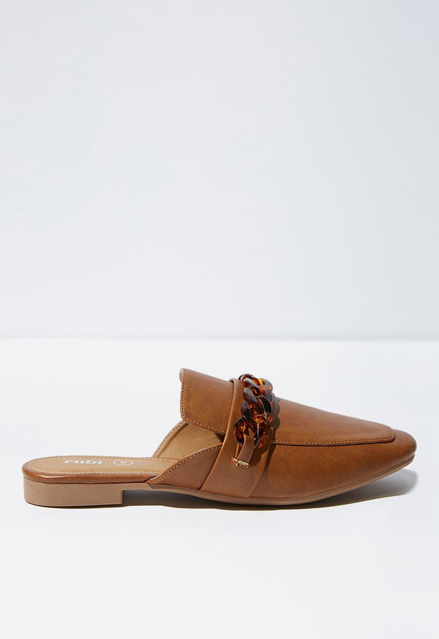 Cotton On - Faux leather chain mule - brown