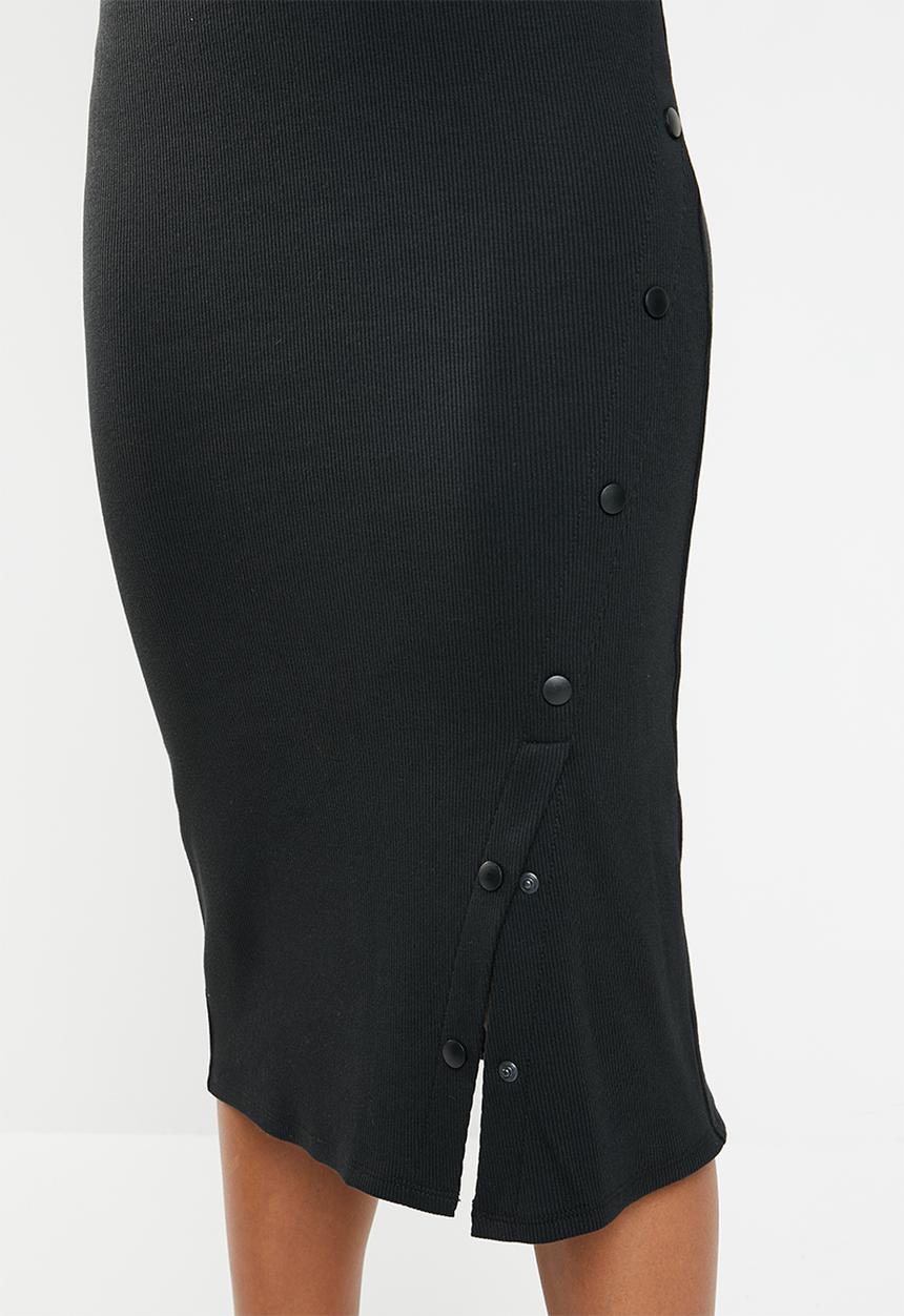 Superbalist - Press stud bodycon dress - black 