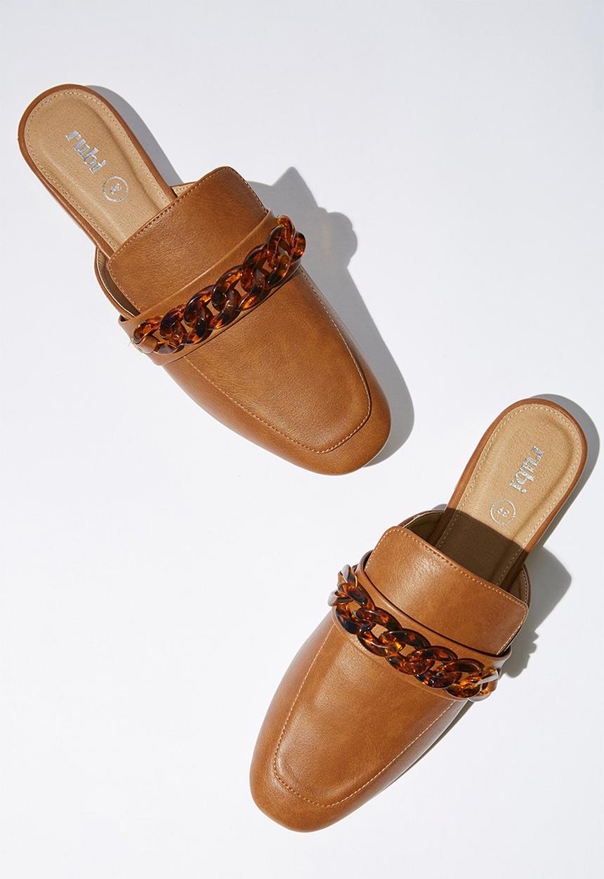 Cotton On - Faux leather chain mule - brown