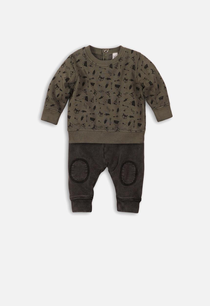 MINOTI - Sweatshirt & jog pant set - green 