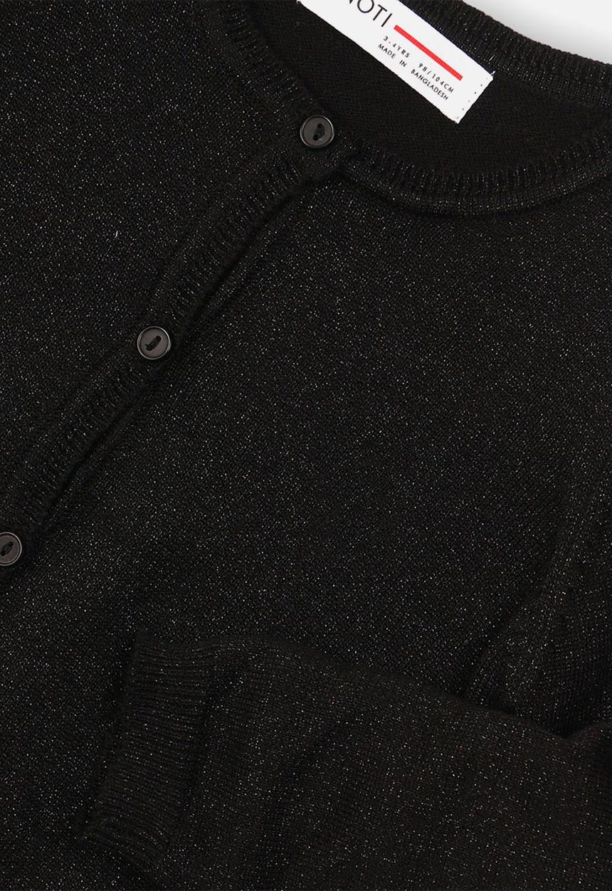 MINOTI - Lurex basic cardigan - black