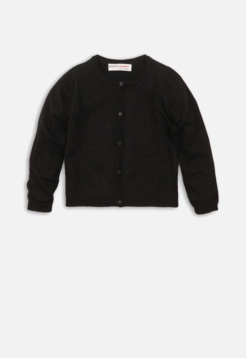 MINOTI - Lurex basic cardigan - black