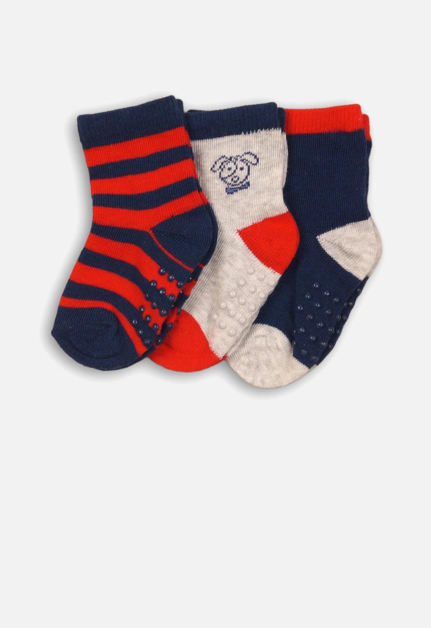 MINOTI - 3 Pack character & stripe ankle socks - multi 