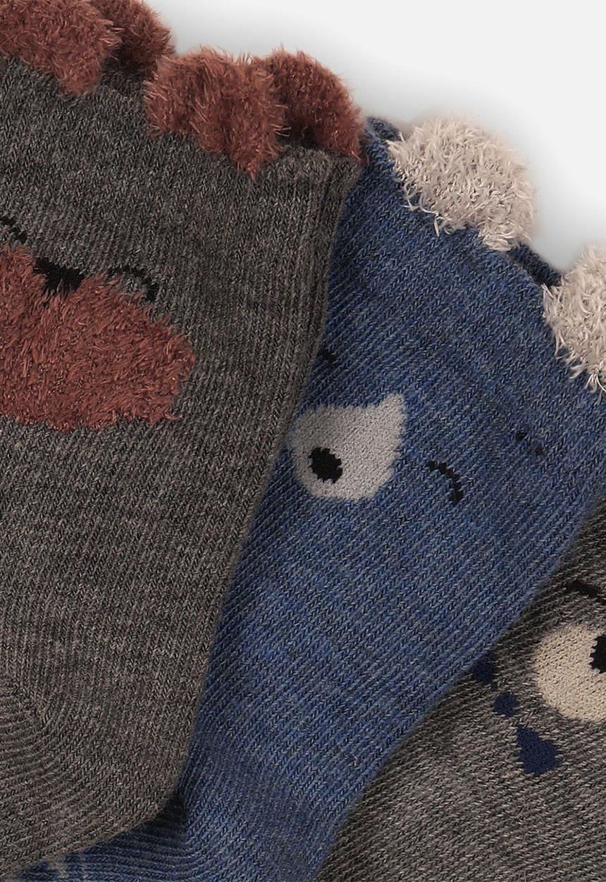 MINOTI - 3 pack ankle socks - grey & blue