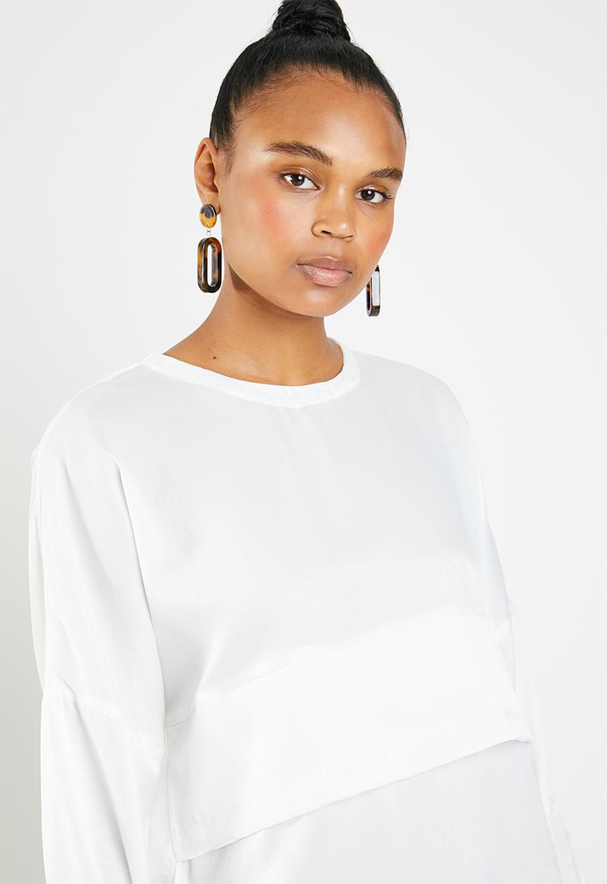 Missguided - Oversized overlay dress - white