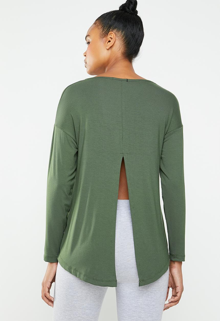 Superbalist - Drop shoulder long sleeve top - green 