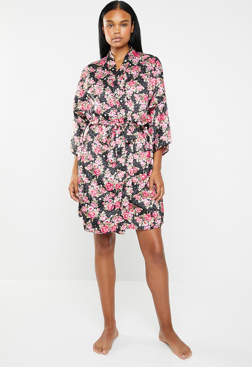 edit - Vintage kimono gown - black