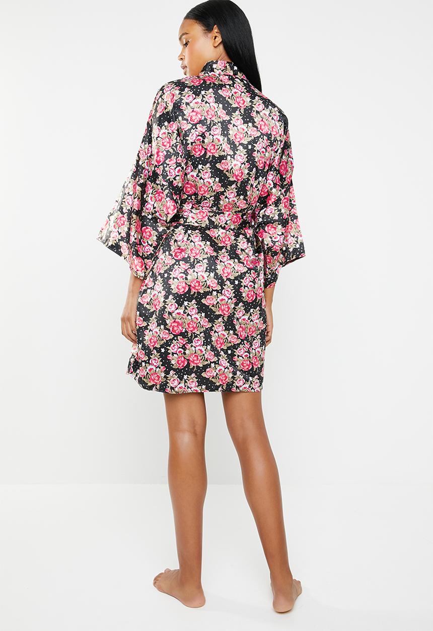 edit - Vintage kimono gown - black