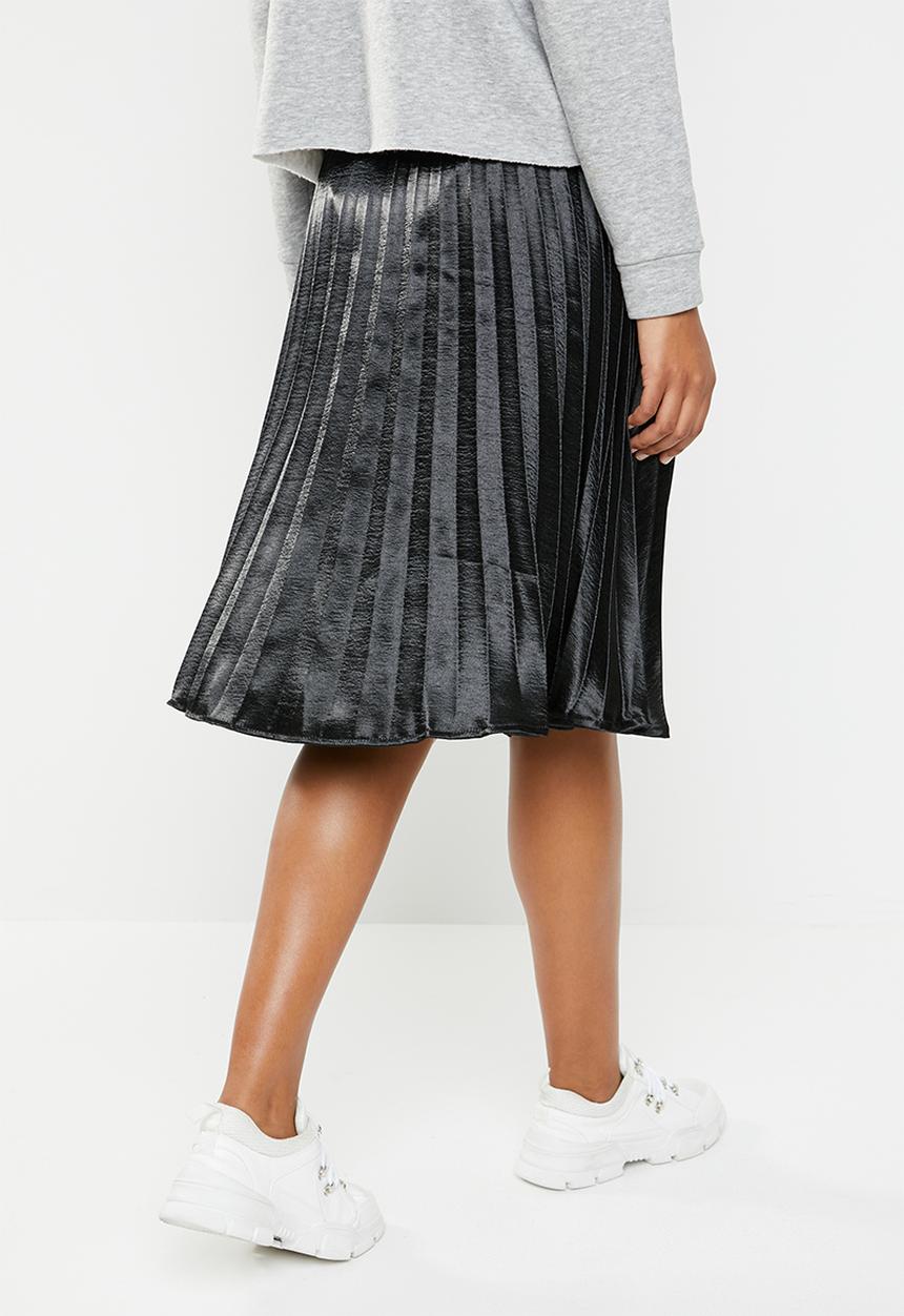 Missguided - Satin pleated skirt - black