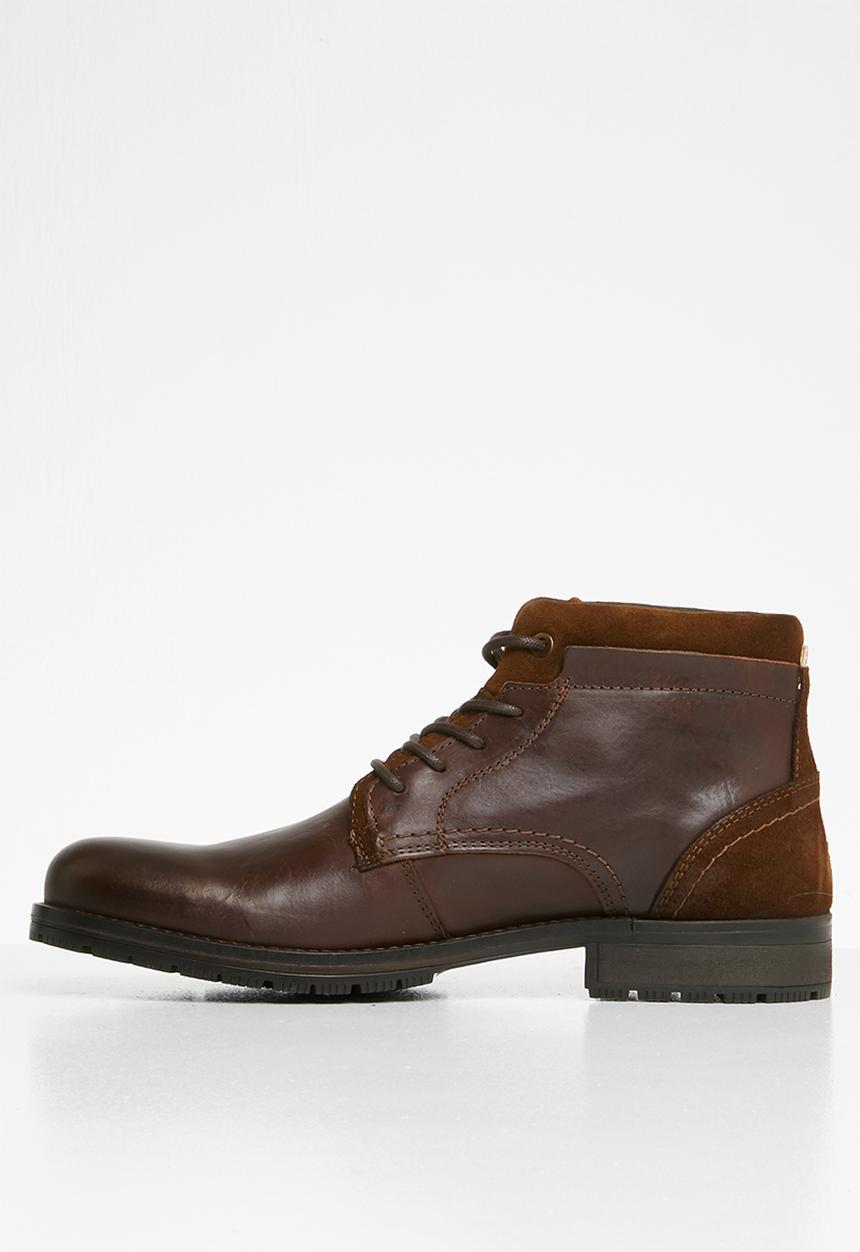 Jack & Jones - Harry mixed leather boot - brown