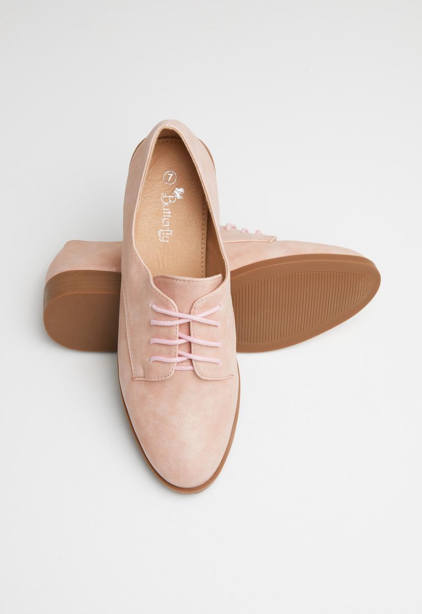 Butterfly Feet - Adalynn brogue - pink / rose gold glitter