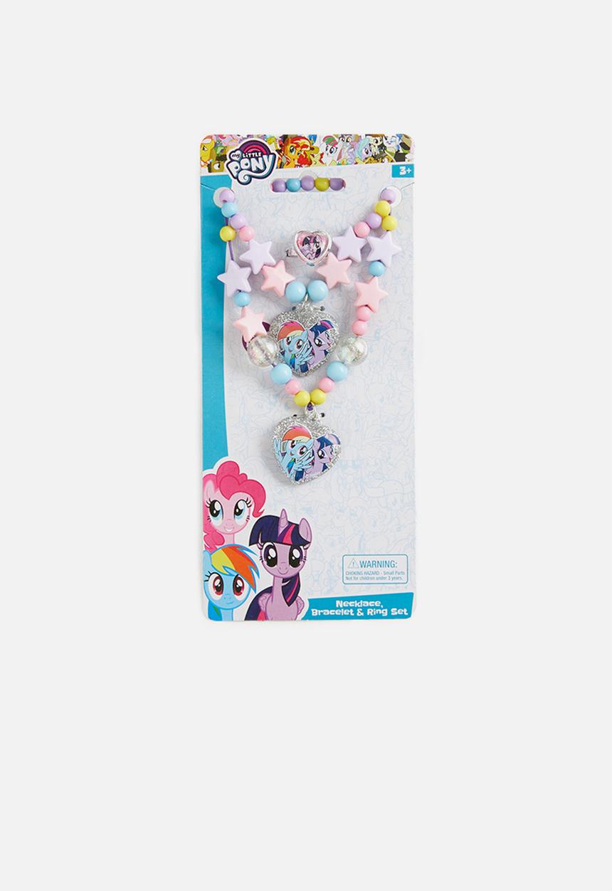 Character Fashion - My Little Pony beaded necklace, bracelet & ring set - multi