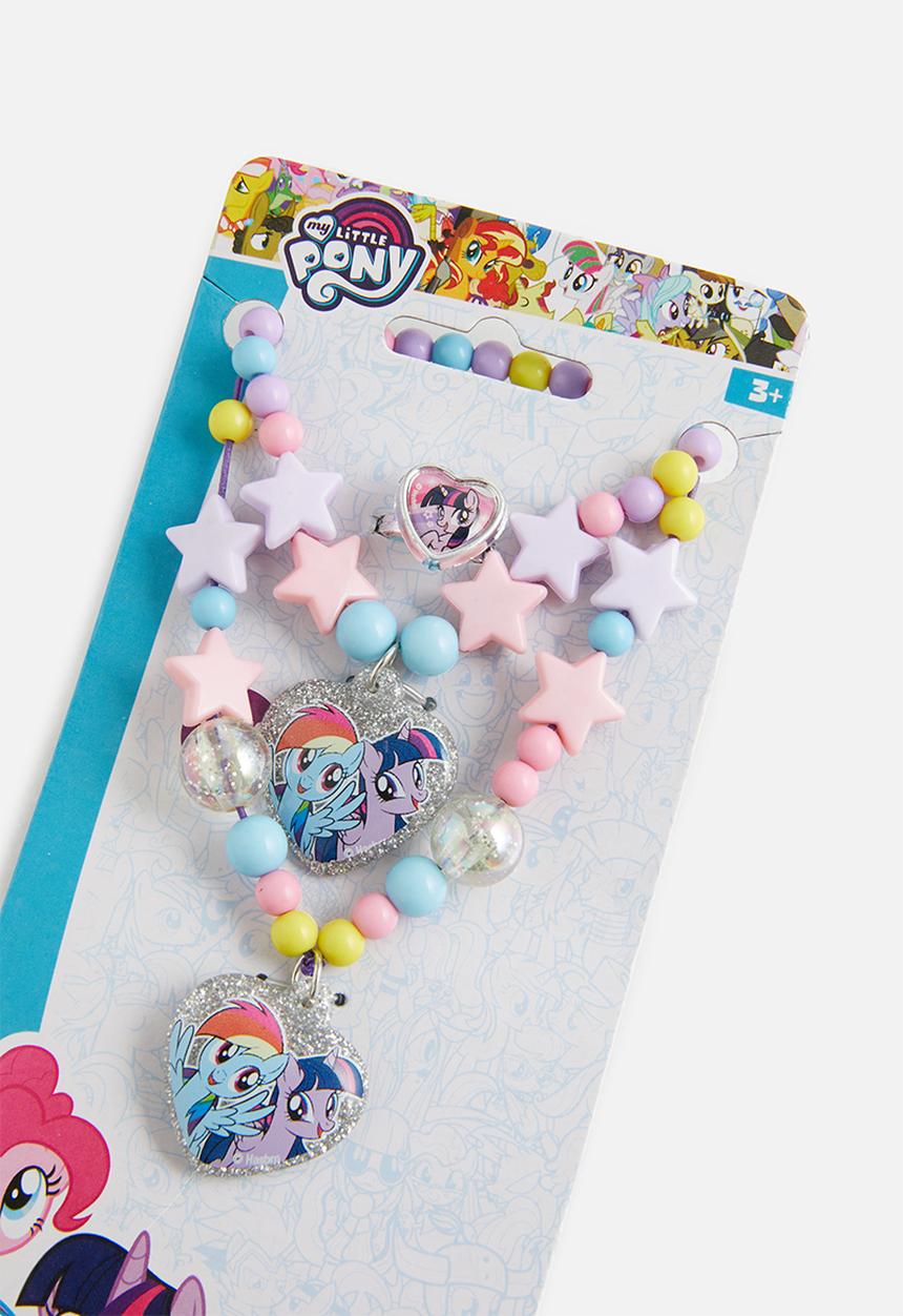 Character Fashion - My Little Pony beaded necklace, bracelet & ring set - multi