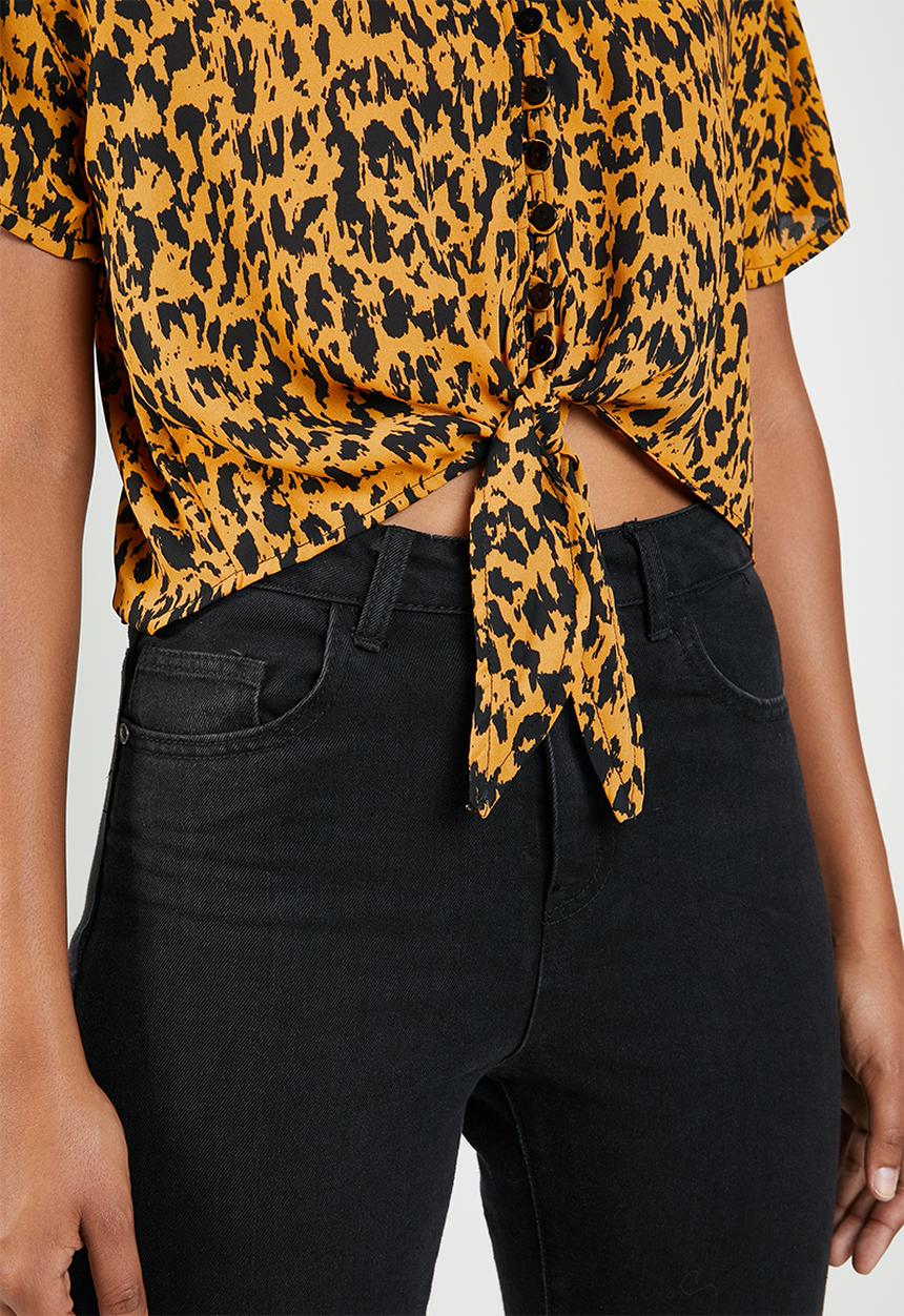 Superbalist - Tie front blouse - yellow & black 