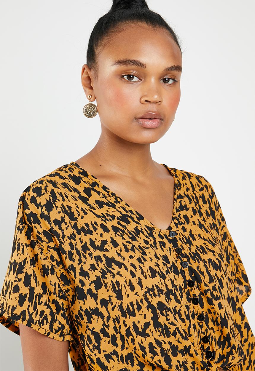 Superbalist - Tie front blouse - yellow & black 
