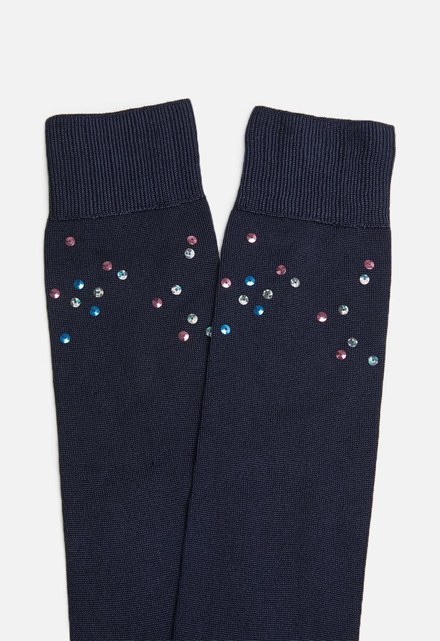 Hysteria - Madda knee high socks - navy & pink