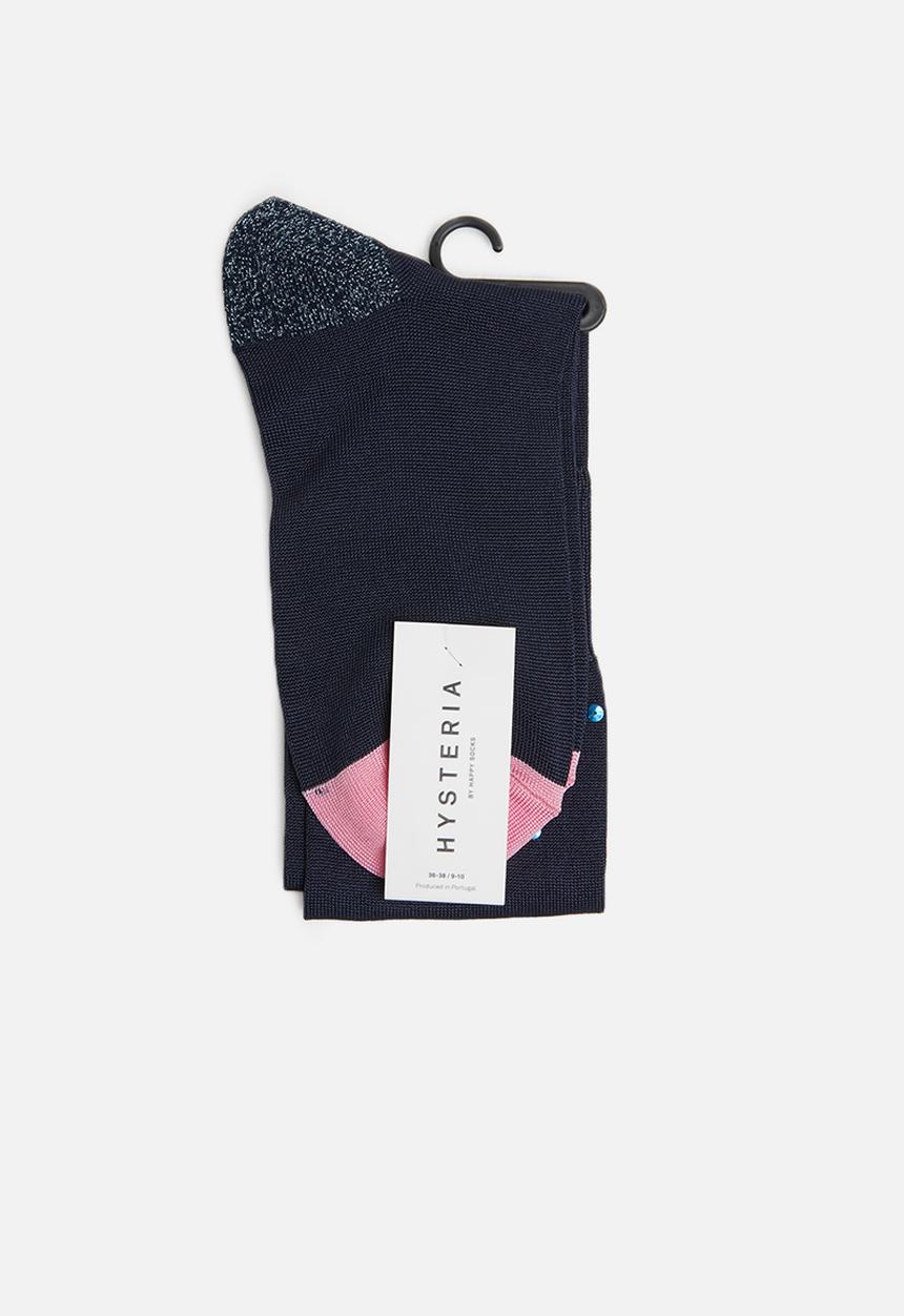 Hysteria - Madda knee high socks - navy & pink