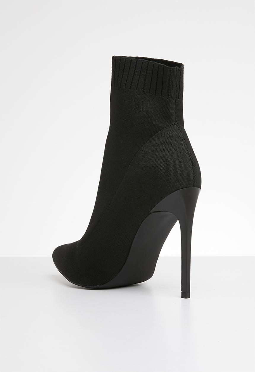 Missguided - Pointed toe knitted sock boot - black 