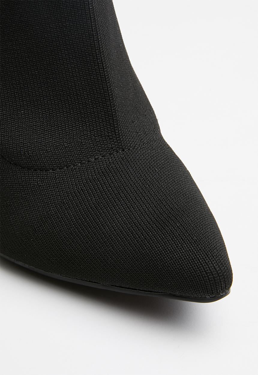 Missguided - Pointed toe knitted sock boot - black 