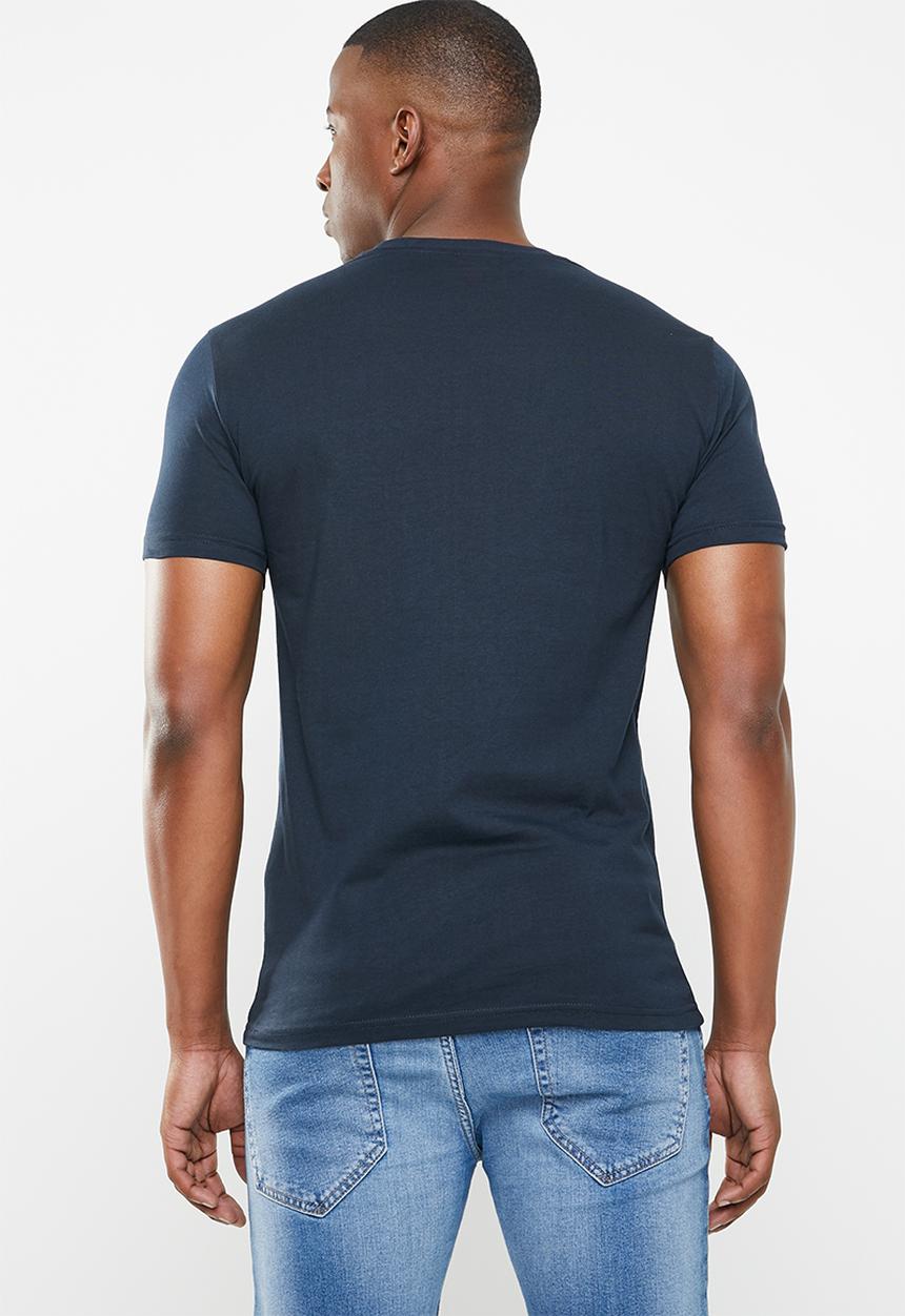 POLO - Crew neck tee - navy & red