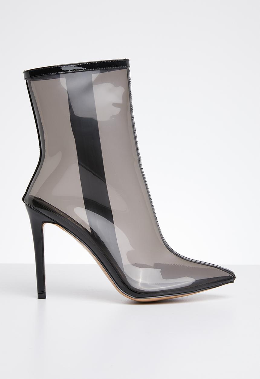 Public Desire - Sheer stiletto boot - black 