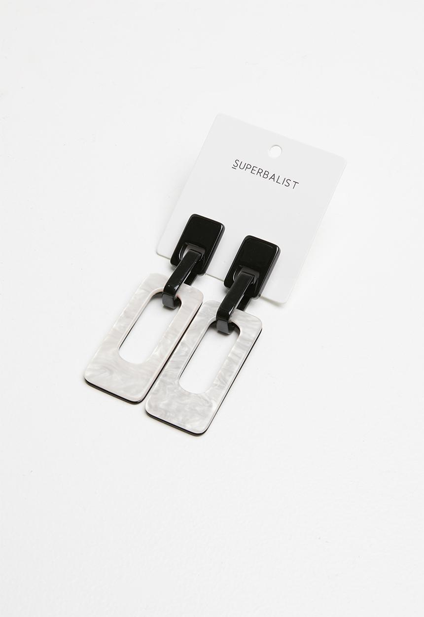 Superbalist - Zula drop earrings - black & silver
