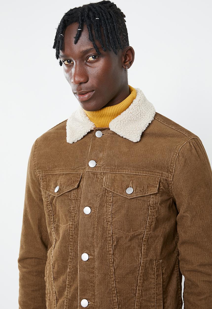New Look - Corduroy borg jacket - tan