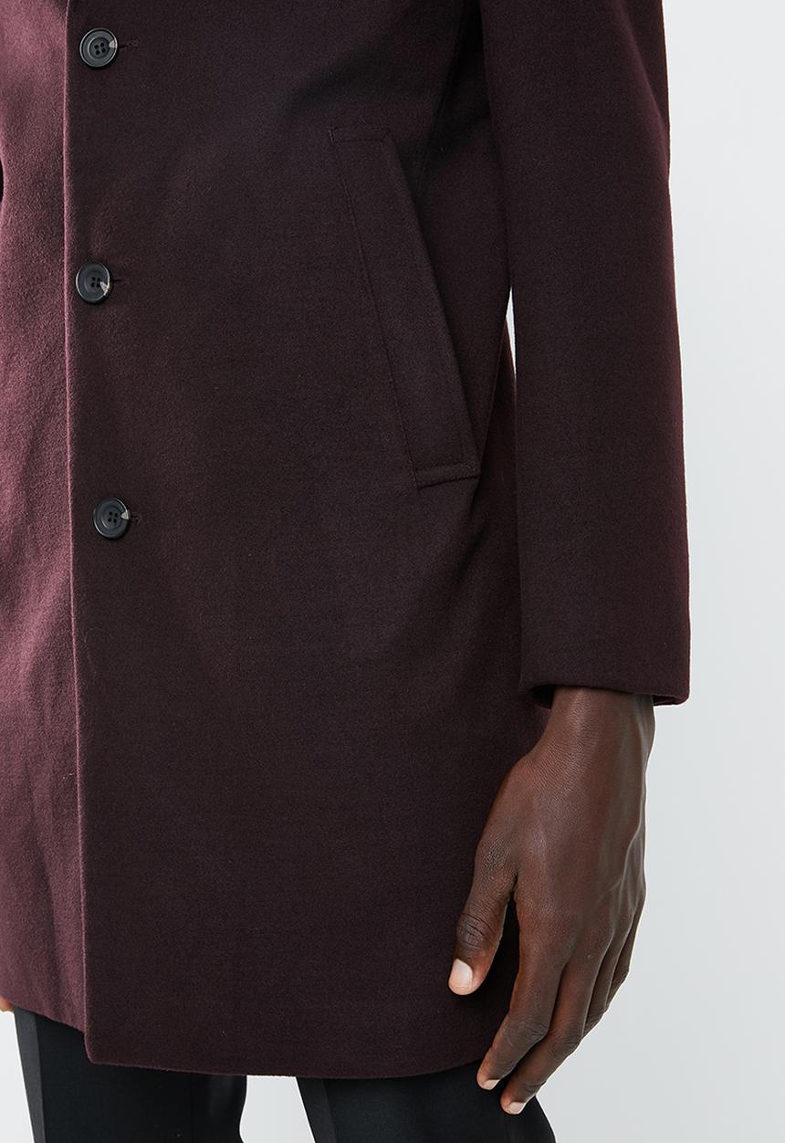 New Look - Smart overcoat - dark burgundy