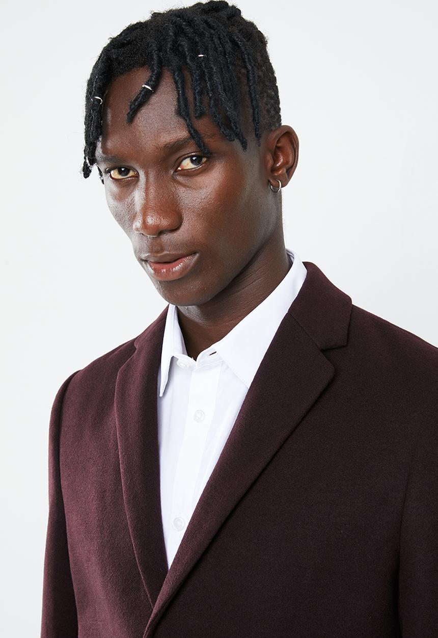 New Look - Smart overcoat - dark burgundy