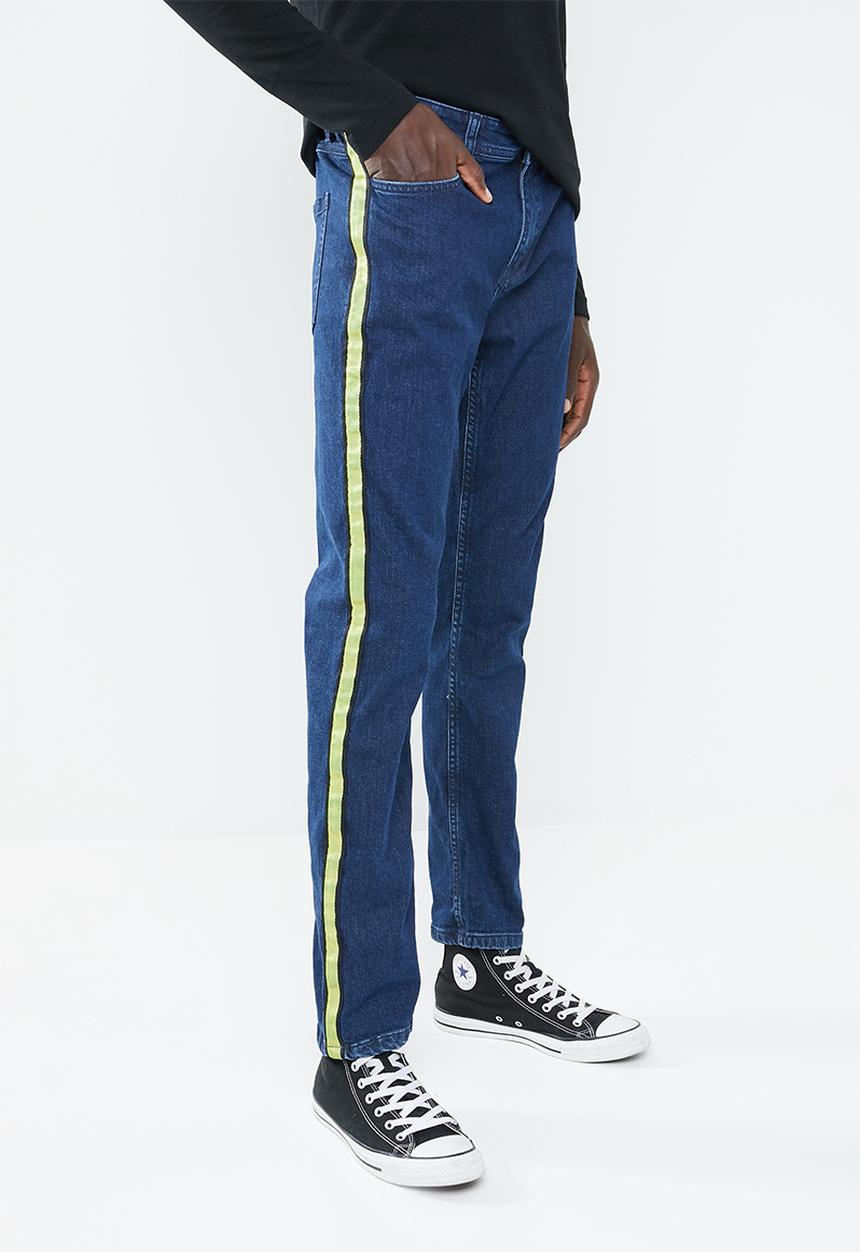 Superbalist - Slim tape detail jeans - blue