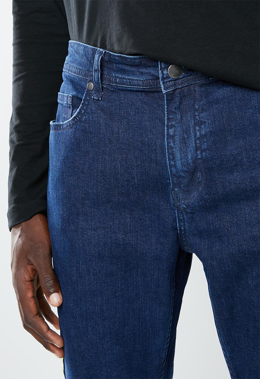 Superbalist - Slim tape detail jeans - blue