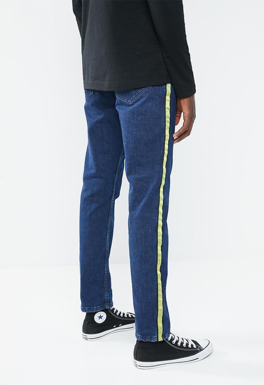 Superbalist - Slim tape detail jeans - blue
