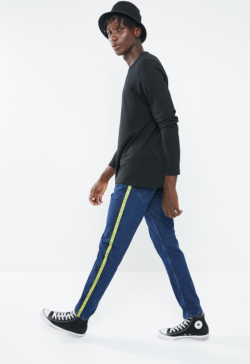 Superbalist - Slim tape detail jeans - blue