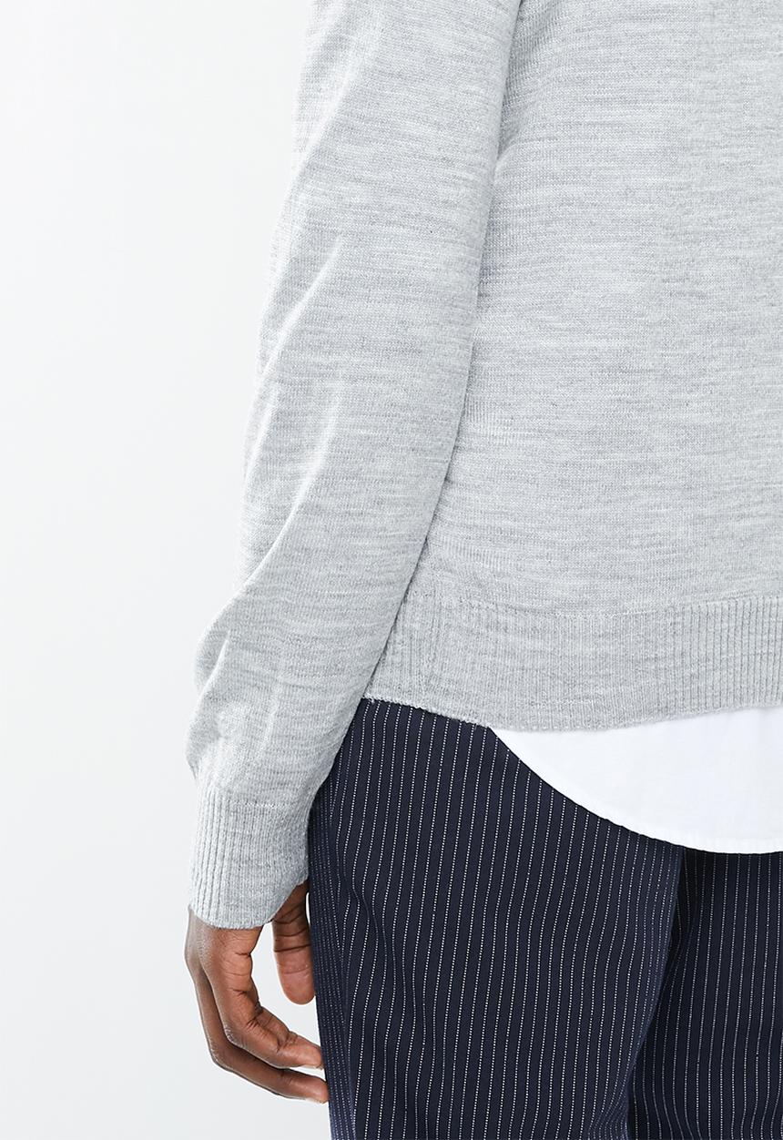 Superbalist - Basic V-neck slim fit knit - grey 
