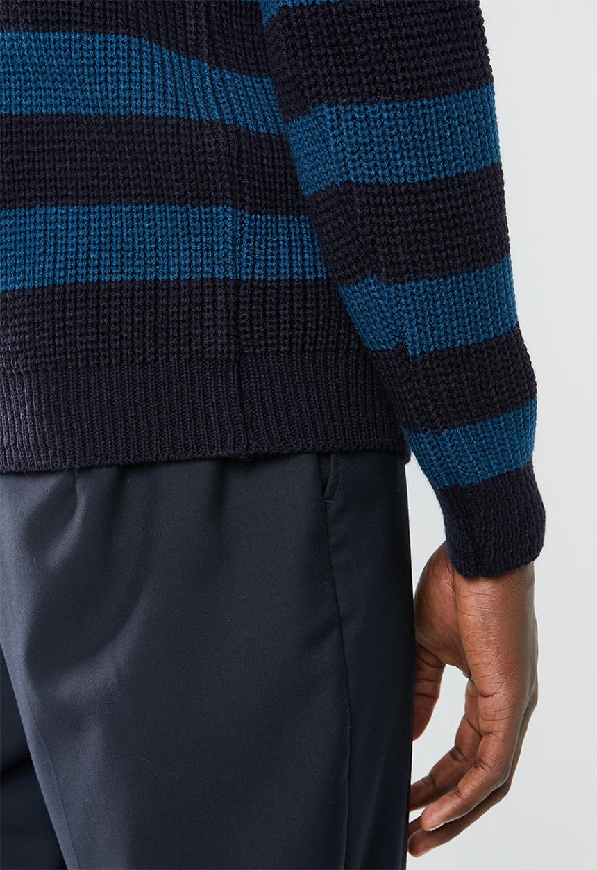 Superbalist - Stripe chunky pullover knit - navy & blue